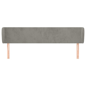 vidaXL Wingback Headboard Light Gray 203x23x78/88 cm Velvet