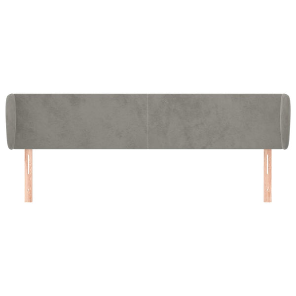 vidaXL Wingback Headboard Light Gray 203x23x78/88 cm Velvet