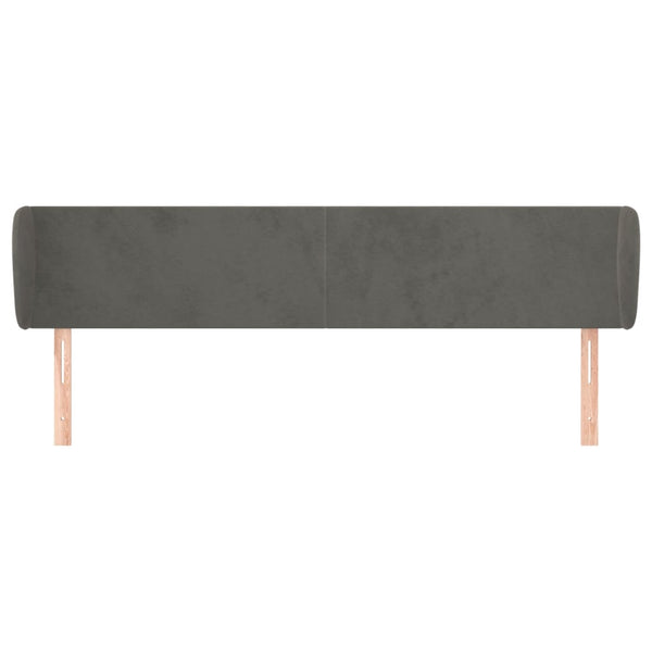 vidaXL Wingback Headboard Dark Grey 203x23x78/88 cm Velvet