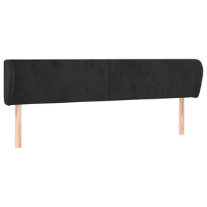 vidaXL Headboard with Wings Black 203x23x78/88 cm Velvet