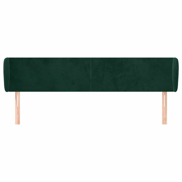 vidaXL Wingback Headboard Dark Green 203x23x78/88 cm Velvet