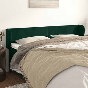 vidaXL Wingback Headboard Dark Green 203x23x78/88 cm Velvet