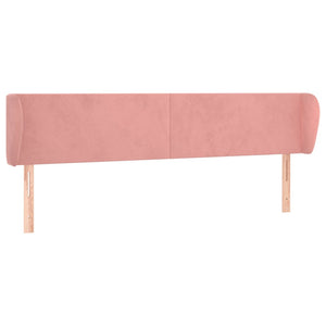 vidaXL Headboard with Ears Pink 203x23x78/88 cm Velvet