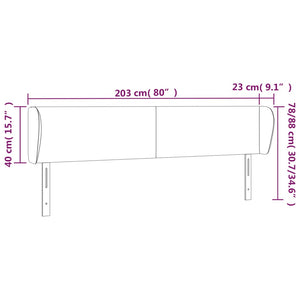 vidaXL Headboard with Ears Pink 203x23x78/88 cm Velvet