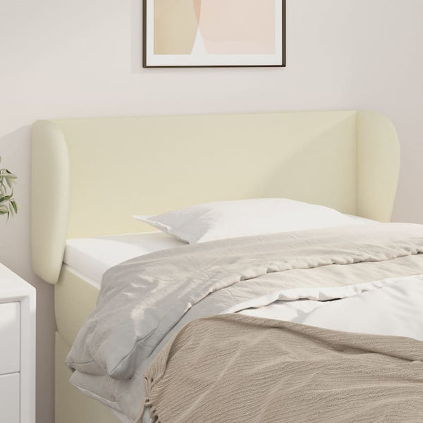 vidaXL Wingback Headboard Cream 93x23x78/88 cm Faux Leather