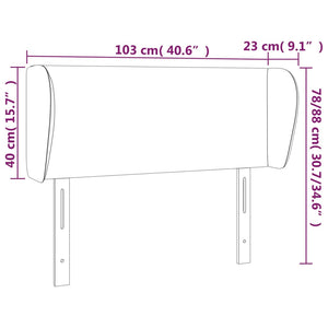 Kopfteil mit Ohren Grau 103x23x78/88 cm Kunstleder