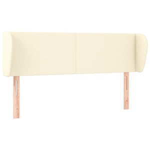 Kopfteil mit Ohren Creme 147x23x78/88 cm Kunstleder