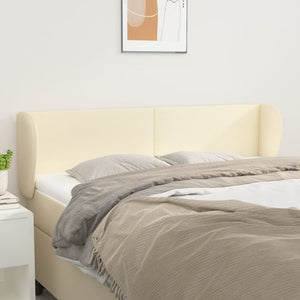 Kopfteil mit Ohren Creme 147x23x78/88 cm Kunstleder