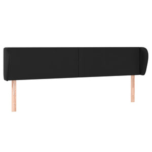 Kopfteil mit Ohren Schwarz 163x23x78/88 cm Kunstleder