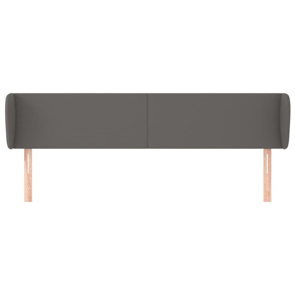 Kopfteil mit Ohren Grau 163x23x78/88 cm Kunstleder