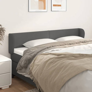 Kopfteil mit Ohren Grau 163x23x78/88 cm Kunstleder