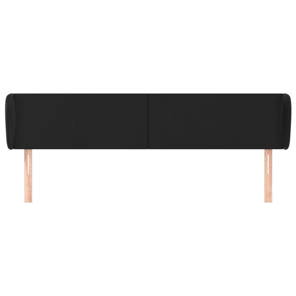 Kopfteil mit Ohren Schwarz 183x23x78/88 cm Kunstleder