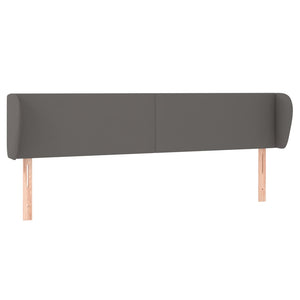 Kopfteil mit Ohren Grau 183x23x78/88 cm Kunstleder