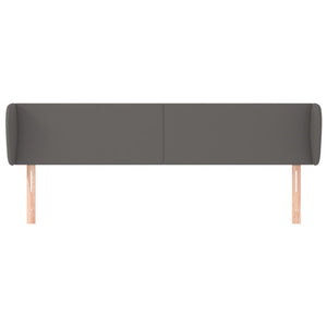 Kopfteil mit Ohren Grau 183x23x78/88 cm Kunstleder