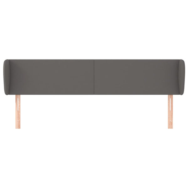 Kopfteil mit Ohren Grau 183x23x78/88 cm Kunstleder