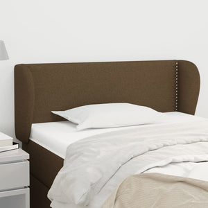 Kopfteil mit Ohren Dunkelbraun 83x23x78/88 cm Stoff