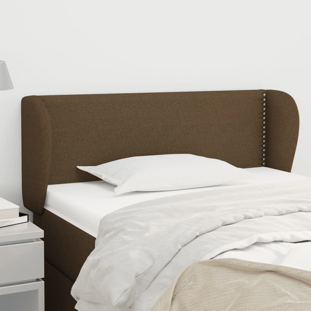 Kopfteil mit Ohren Dunkelbraun 83x23x78/88 cm Stoff