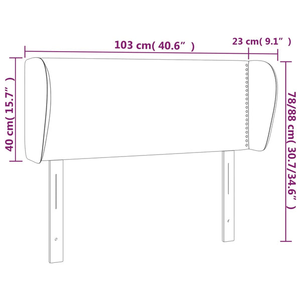 Kopfteil mit Ohren Dunkelbraun 103x23x78/88 cm Stoff