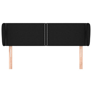 Kopfteil mit Ohren Schwarz 147x23x78/88 cm Stoff