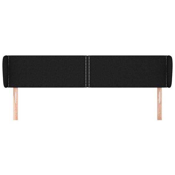 Kopfteil mit Ohren Schwarz 183x23x78/88 cm Stoff