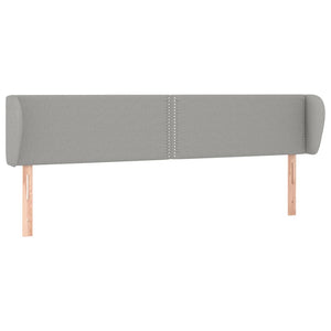 Kopfteil mit Ohren Hellgrau 203x23x78/88 cm Stoff