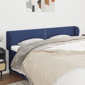 Kopfteil mit Ohren Blau 203x23x78/88 cm Stoff