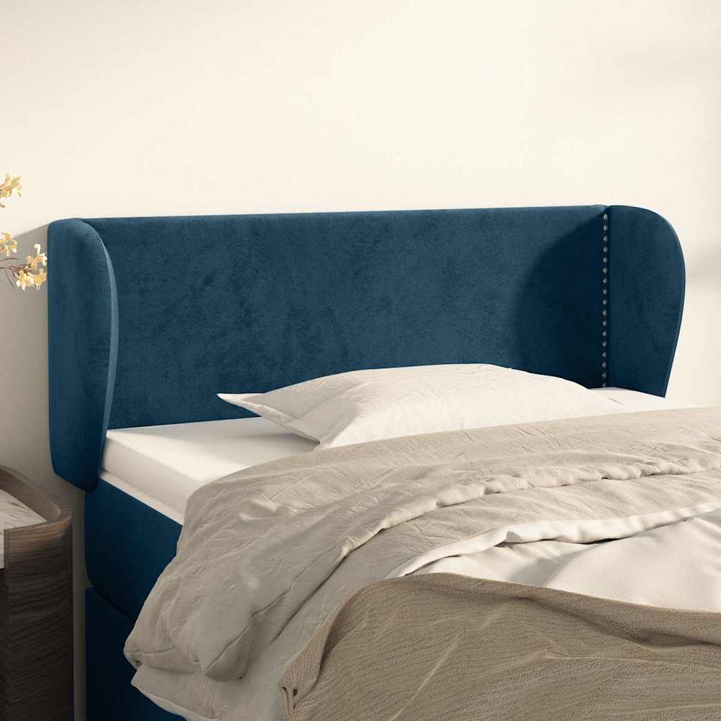 vidaXL Wingback Headboard Dark Blue 103x23x78/88 cm Velvet