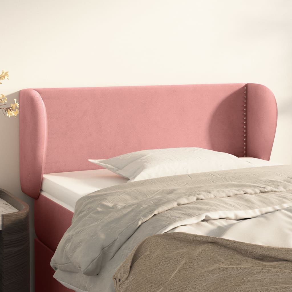 vidaXL Wingback Headboard Pink 103x23x78/88 cm Velvet