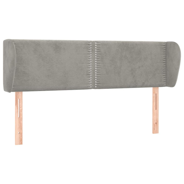 vidaXL Wingback Headboard Light Gray 147x23x78/88 cm Velvet