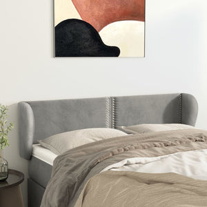 vidaXL Wingback Headboard Light Gray 147x23x78/88 cm Velvet