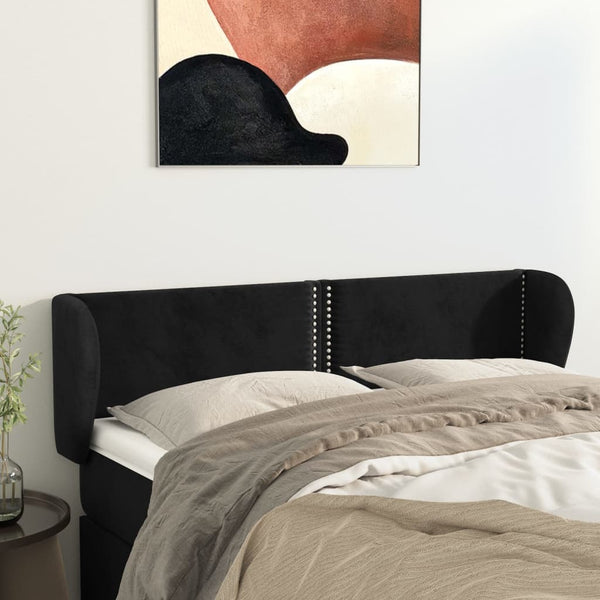 vidaXL Wingback Headboard Black 147x23x78/88 cm Velvet
