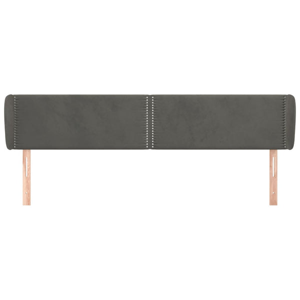 vidaXL Wingback Headboard Dark Grey 163x23x78/88 cm Velvet