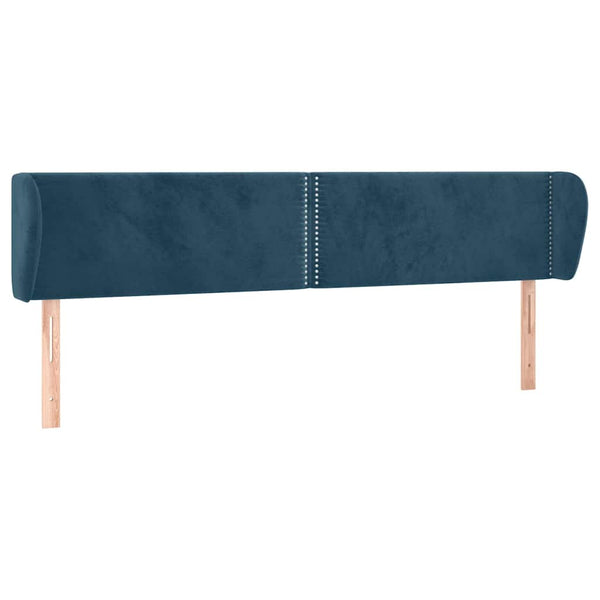 vidaXL Wingback Headboard Dark Blue 163x23x78/88 cm Velvet