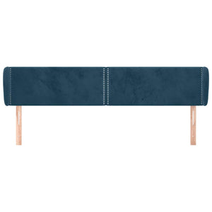 vidaXL Wingback Headboard Dark Blue 163x23x78/88 cm Velvet