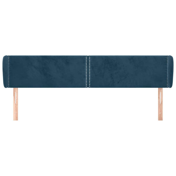 vidaXL Wingback Headboard Dark Blue 163x23x78/88 cm Velvet