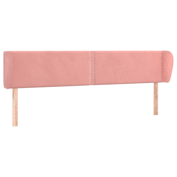 vidaXL Wingback Headboard Pink 163x23x78/88 cm Velvet