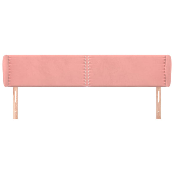 vidaXL Wingback Headboard Pink 163x23x78/88 cm Velvet