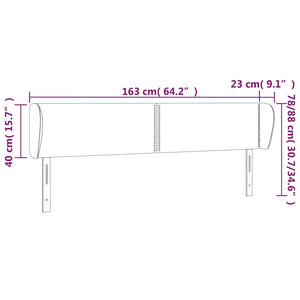 vidaXL Wingback Headboard Pink 163x23x78/88 cm Velvet