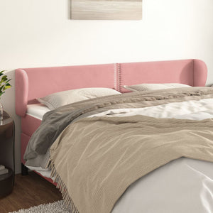 vidaXL Wingback Headboard Pink 163x23x78/88 cm Velvet