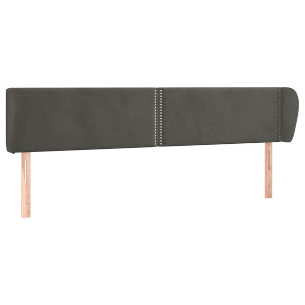 vidaXL Wingback Headboard Dark Grey 183x23x78/88 cm Velvet