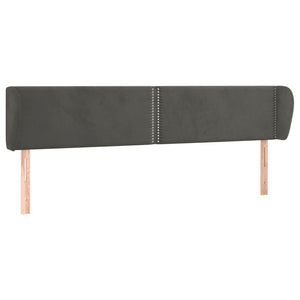 vidaXL Wingback Headboard Dark Grey 203x23x78/88 cm Velvet