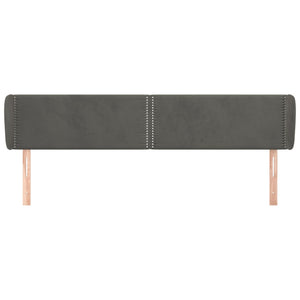 vidaXL Wingback Headboard Dark Grey 203x23x78/88 cm Velvet