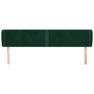 vidaXL Wingback Headboard Dark Green 203x23x78/88 cm Velvet
