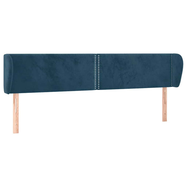 vidaXL Wingback Headboard Dark Blue 203x23x78/88 cm Velvet