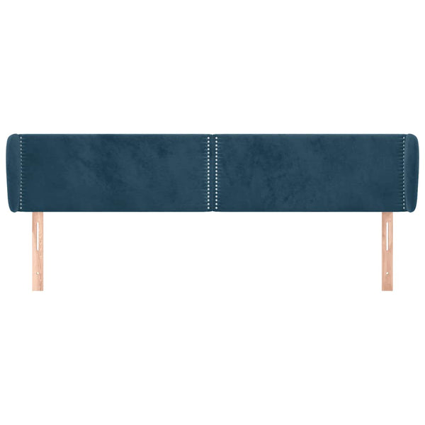 vidaXL Wingback Headboard Dark Blue 203x23x78/88 cm Velvet