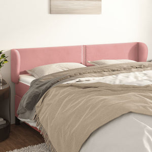 vidaXL Headboard with Ears Pink 203x23x78/88 cm Velvet