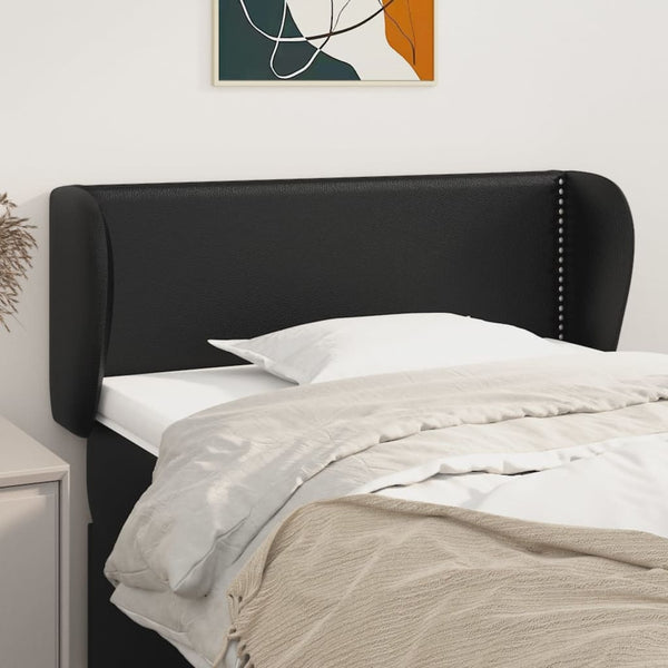 vidaXL Wingback Headboard Black 93x23x78/88 cm Faux Leather