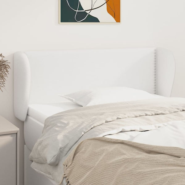 vidaXL Headboard with Wings White 103x23x78/88 cm Faux Leather