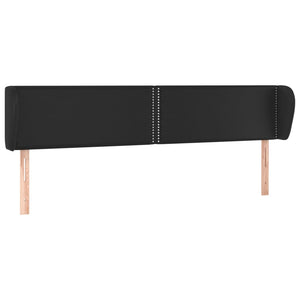 vidaXL Wingback Headboard Black 203x23x78/88 cm Faux Leather