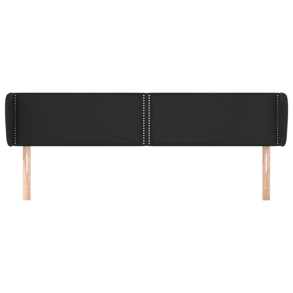 vidaXL Wingback Headboard Black 203x23x78/88 cm Faux Leather